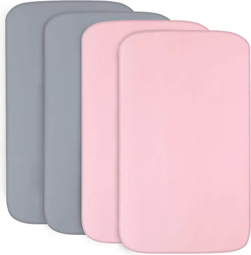 Vista 14 de Juego de 4 sábanas de moisés para bebé, compatibles con 4moms Mamaroo, Regalo y Chicco Close to You Baby Bassinet, ultra suaves y agradables al