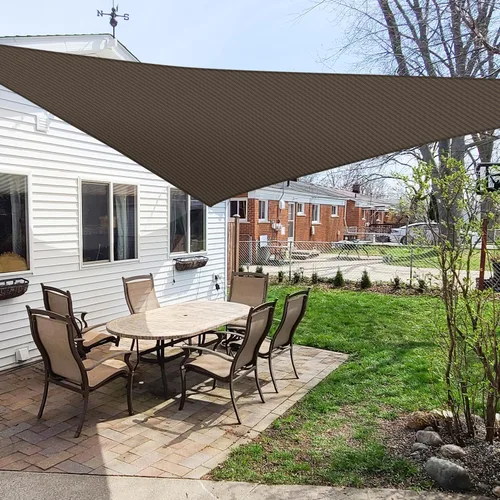 Vista 10 de Windscreen4less Toldo tipo vela triangular de 2 x 2 x 2 pies, para exteriores, bloqueo UV, para patio trasero, porche, pérgola, terraza, jardín Gris