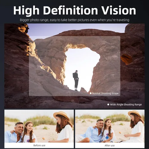 Vista 2 de REYGEAK Lente gran angular OSMO Pocket 3, lente gran angular multicapa para DJI Pocket 3 Accesorios Protección Acción Cámara Lente