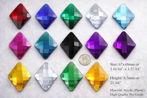 Vista 3 de Allstarco Enormes joyas de diamante autoadhesivas de 2.638x1.890 in - 1 pieza, Acrílico