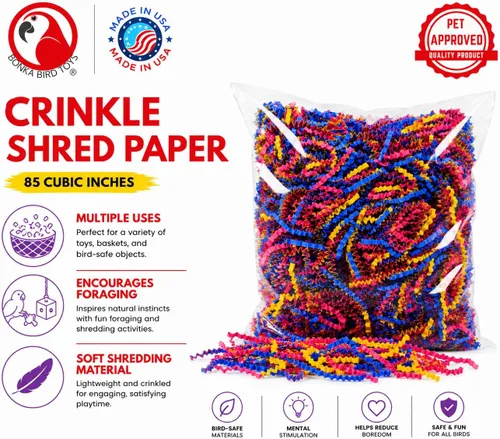 Vista 3 de Bonka Bird Toys 1654 Crinkle Shred Paper Multicolor