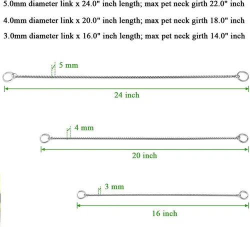 Vista 3 de Collar de cadena de metal para perro, cadena de serpiente para cachorros, collar de cadena deslizante de acero inoxidable para entrenamiento