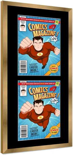 Vista 98 de Poster Palooza Marco de cómic con paspartú para 1 cómic de la Edad de Bronce publicado entre 1970 y 1985, marco de cómic negro para cómic de 7.25 x