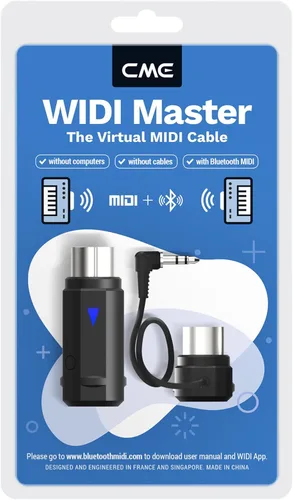 Vista 8 de CME WIDI Thru6 BT - MIDI Thru/Split de 2 entradas y 6 salidas con DIN de 5 pines y MIDI Bluetooth - tecnología a prueba de futuro, transferencia