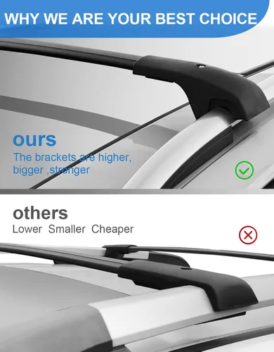 Vista 4 de FengYu Barras Transversales de Techo Compatibles con Toyota RAV4 2013-2018 con Rieles Laterales, Barras Transversales de Aluminio, Portaequipajes