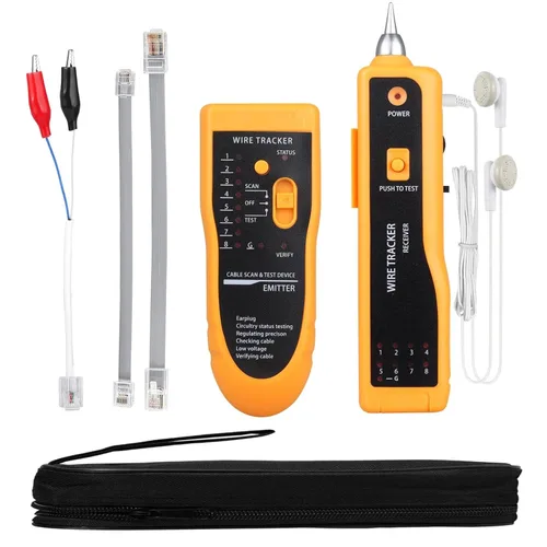 Vista 11 de Rastreador de Cables Probador de Cables de Red Ethernet RJ45 RJ11 - Rastreador de Tonos de Alambre CAT5 CAT6 Probador de Continuidad - Kit