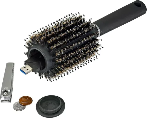 Vista 2 de Cepillo de pelo seguro para desviación oculta, almacenamiento oculto para dinero, joyas y objetos de valor, solución de seguridad discreta