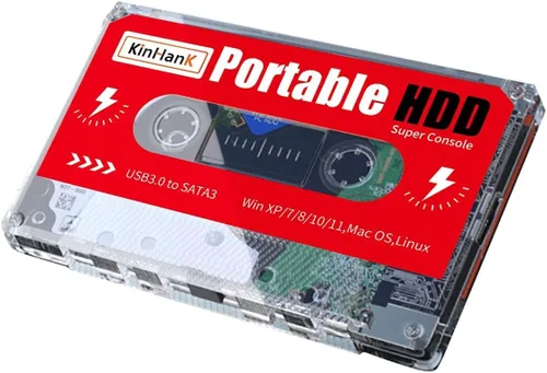 Kinhank Disco duro externo de 2 TB integrado más de 120000 juegos clásicos sistema Batocera 33 HDD portátil compatible con PSPPS1WiiSEGA SETURN etc