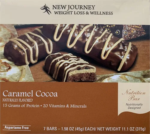 Vista 4 de New Journey Weight Loss & Wellness - Barra nutricional de alto contenido proteico (7 barras/caja)