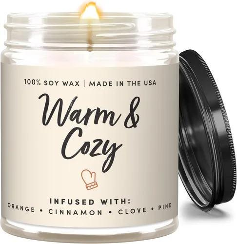 Vista 13 de Wax & Wit Hello Fall Velas perfumadas para el hogar – Nuez moscada, Clavo, Canela, Sidra – Regalos perfectos de decoración del hogar para otoño