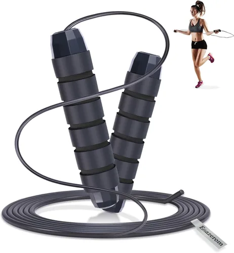 Jump Rope for Women Men Kids, Adjustable Skipping Rope with Ball Bearings, Professional Jumping Rope with Foam Handles, Tangle-Free Rapid Speed Jump