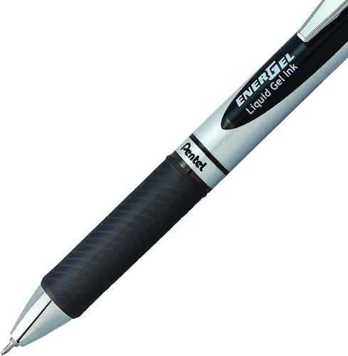 Vista 4 de Pentel Energel 0.3mm Ultra Fine Point Needle tip Pen, Pack of 6; 3 Black & 3 Blue retractable Liquid Gel Ink Pens