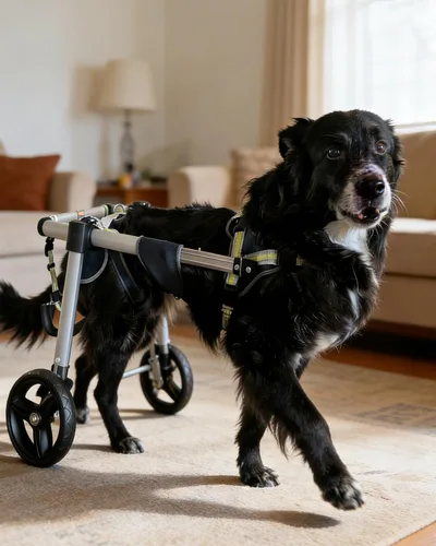 Dog Wheelchair for Back Legs, Adjustable Pet Mobility Cart, 2 Wheel Dog Walking Aid for Paralyzed, Disabled, Senior Dogs, Lightweight Rehab Scooter