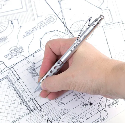 Vista 3 de Pentel GraphGear 1000 - Lápiz de dibujo automático (0.3mm), acentos negros, 1 unidad (PG1013G)