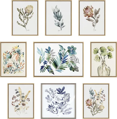 Vista 5 de Kate and Laurel Sylvie Botanical Soft Splitfern and Botanical Soft Maiden Lienzo enmarcado por Sara Berrenson, juego de 2 piezas de 18 x 24