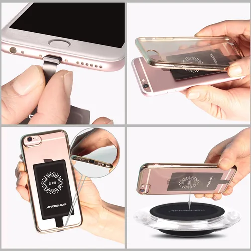 Vista 7 de ANGELIOX Receptor de carga inalámbrico compatible con iPhone 7/7 Plus / 6/6 Plus / 6s / 5Se / 5s / 5c / 5 (receptor de carga inalámbrico incluido)