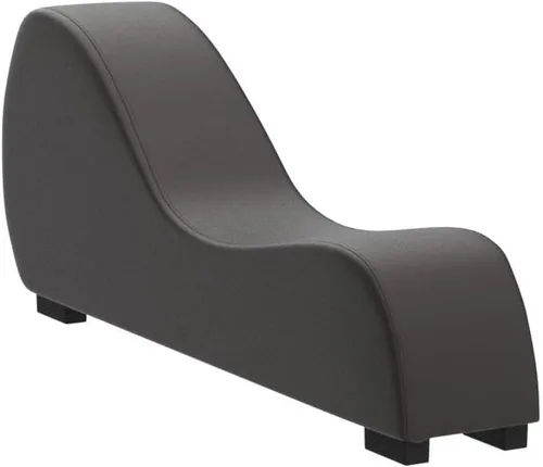 Vista 5 de Bonrcea Yoga, estiramiento, relajación moderna de piel sintética para sala de estar, tumbona curvada, regular, marrón (Yoga-S-marrón)