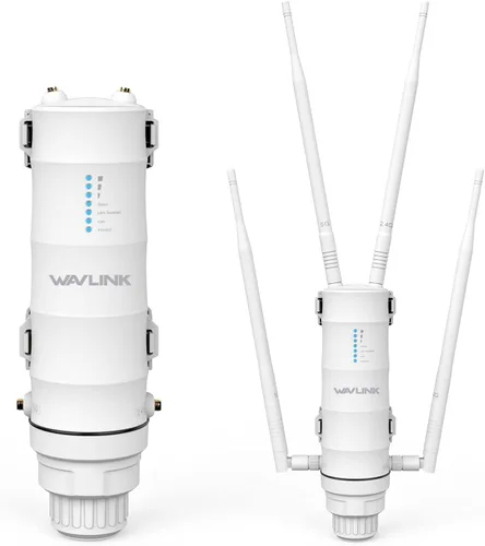 WAVLINK AC1200 Extensor de WiFi al Aire Libre de Largo Alcance, Punto de Acceso al Aire Libre a Doble Banda Resistente a la Intemperie con POE,