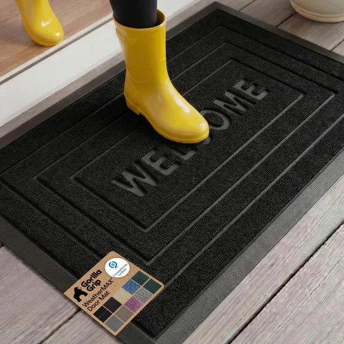 Vista 88 de Gorilla Grip WeatherMax - Tapete para todas las estaciones 100% impermeable, 23 x 35 pulgadas, goma natural duradera, resistente a manchas y Verde