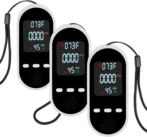 Vista 7 de Detector de gas combustible y monóxido de carbono 4 en 1 alarma con sensor de temperatura/humedad - Detector de fugas de CO/gas enchufable