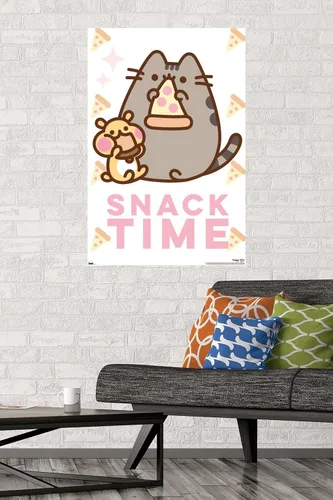Vista 2 de Trends International Pusheen - Póster de pared Snack Time, 22.375 x 34 pulgadas, versión premium sin marco