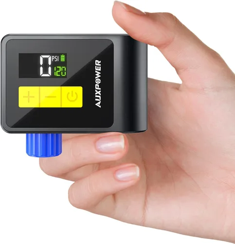 Auxpower BL03 Bicycle Pump with Pressure Gauge, 120PSI Electric Bike Pump with Presta and Schrader Valve, Auto Stop, Outdoor Camping Cycling Pump