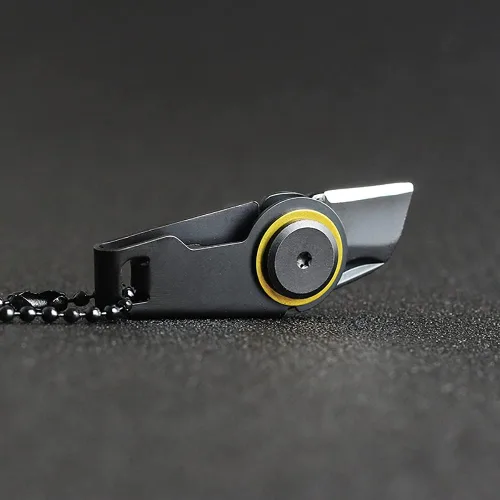 Vista 5 de (2 paquetes) Mini cuchillo con cremallera/supervivencia al aire libre EDC Gadget/llavero colgante cuchillo de bolsillo