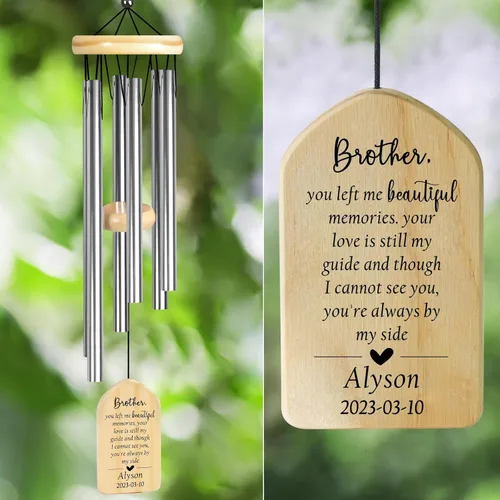 Vista 19 de Campanillas de viento de condolencias por pérdida de un ser querido, regalos conmemorativos personalizados en memoria de un ser querido, regalos
