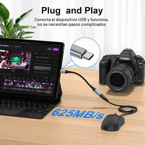 Vista 5 de Adaptador USB C a USB - 5Gbps [paquete de 2] Adaptador USB C 3.0 OTG para Android USBC Male to USB Female Adapter, Type C OTG Cable Converter