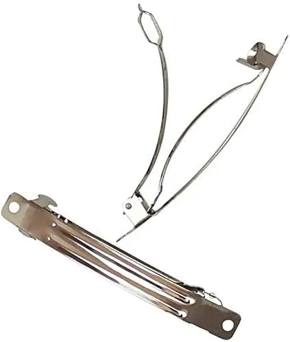 Vista 5 de Chenkou Craft 40 pinzas para el cabello de metal plateado con pasador francés para manualidades (3 18 pulgadas)