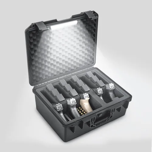 Vista 11 de Kinghardcase Estuches para armas de mano, 5 estuches para pistolas y 21 cargadores Estuches para pistolas precortados con múltiples pistolas a