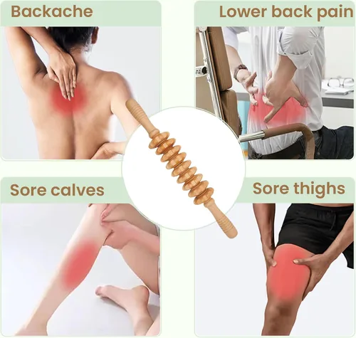 Vista 2 de 3 herramientas de masaje de terapia de madera, drenaje linfático y kit de maderoterapia para esculpir el cuerpo, anticelulitis, rodillo muscular