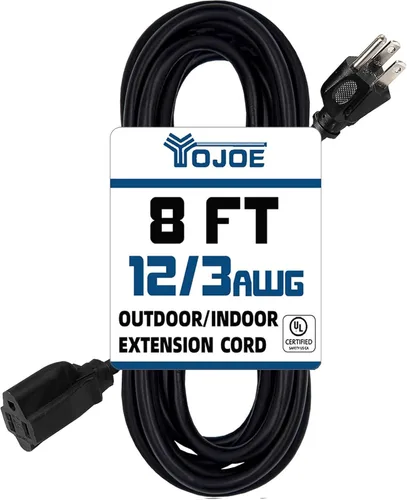 Vista 49 de YOJOE Extensión de cable para interiores y exteriores con extremo iluminado, cable de alimentación resistente de 3 puntas 15A a prueba