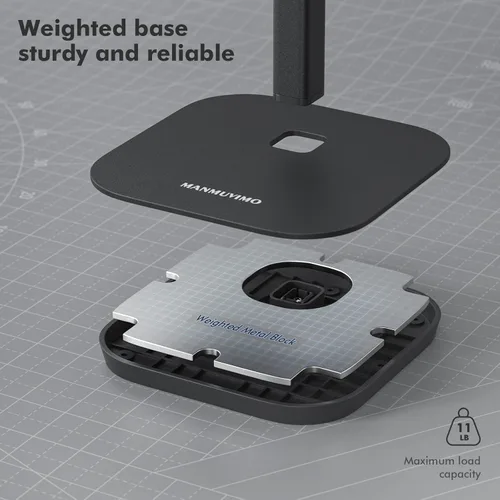 Vista 4 de Soporte para Auriculares, Soporte para Auriculares de Escritorio con Base Pesada, Soporte de Escritorio para Auriculares de Aluminio para Gaming