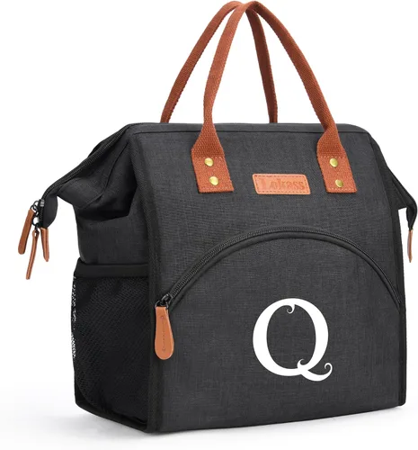 Vista 40 de Lonchera personalizada para mujer, inicial, bolsa de almuerzo aislada reutilizable, lonchera térmica de apertura amplia para adultos, bolsa