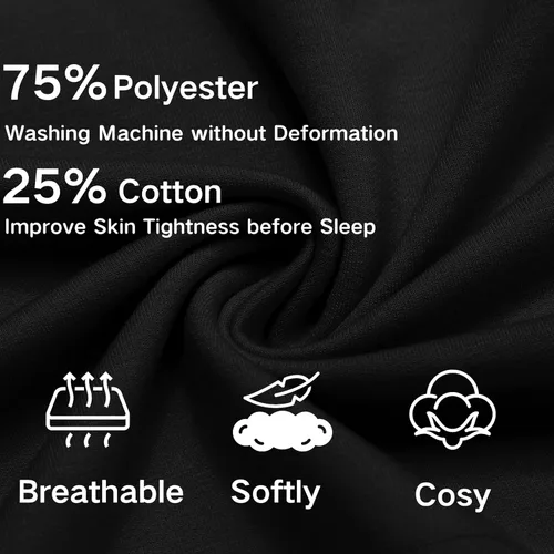 Vista 5 de Deyeek Pantalones cortos de pijama para hombre de 5.5 pulgadas para dormir, de algodón, ligeros, cintura elástica, con cordón y bolsillos