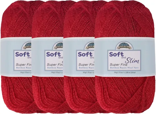 Vista 86 de JubileeYarn Hilo Suave y Delgado - 50g/madeja Mezcla de Rayón de Bambú y Lana - Pegaso - 2 madejas