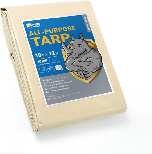 Vista 123 de GUARD SHIELD - Lonas impermeables, de polietileno, cuadradas, gruesas, resistentes a los rayos ultravioleta, con ojales, para exteriores, 12 x 24