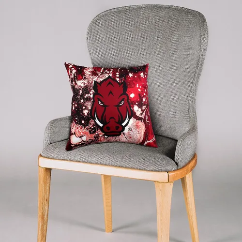 Vista 3 de Arkansas Razorbacks - Almohada decorativa de 2 caras, 16 pulgadas, fabricada en los Estados Unidos
