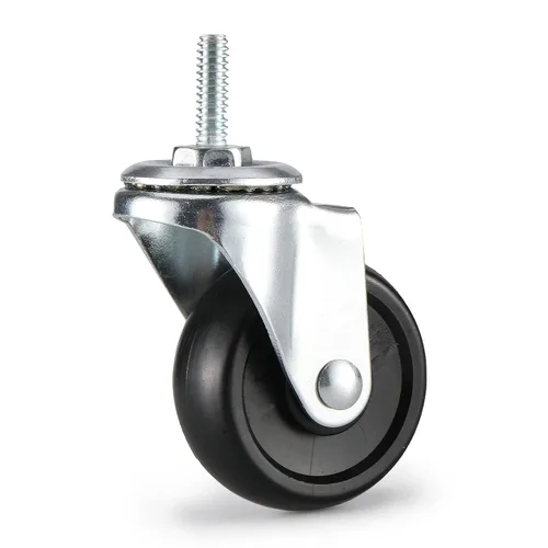 Juego de 4 ruedas de 2 pulgadas, ruedas giratorias con vástago roscado de 1/4, 5/16, 3/8 pulgadas, rueda para estanterías de alambre, ruedas de