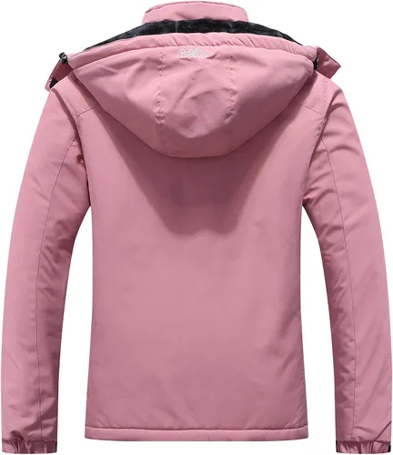 Vista 2 de Pooluly - Chaqueta de invierno para esquísnowboard para mujer, con capucha, impermeable, rompeviento