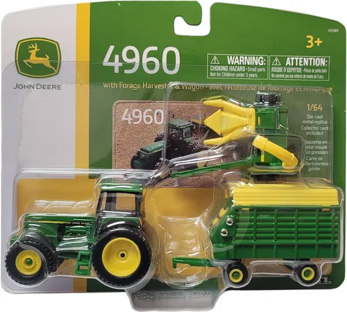 John Deere Tractor escala 1/64 4960 con cosechadora de forraje y vagón - LP67313