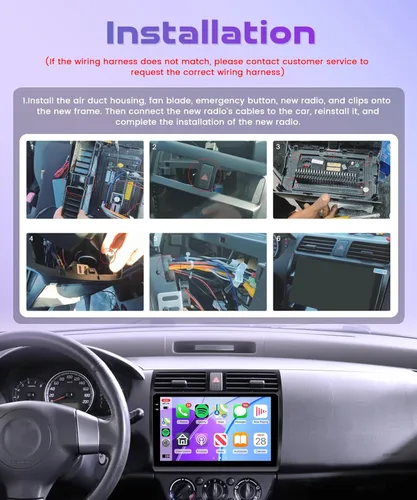 Vista 6 de 4Core 4G+64G Pantalla de radio para Suzuki Swift 2005 2006 2007 2008 2009 2010 Carplay Android Auto GPS Navegación, Rimoody Android Car Stereo 10.1