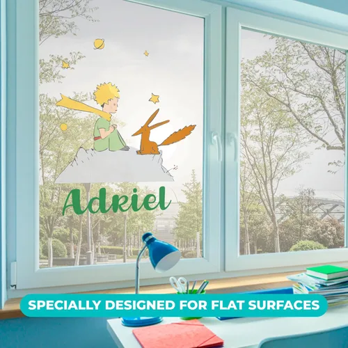 Vista 3 de EGD Decoración de pared personalizada con texto en inglés "I Name The Little Prince & Fox", calcomanías de pared con nombre personalizado