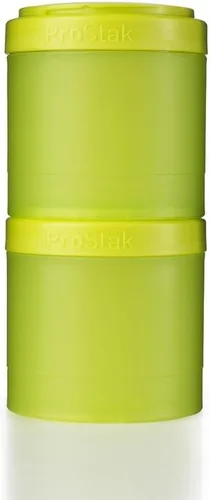Vista 19 de BlenderBottle ProStak frascos de almacenamiento Twist n' Lock de expansión 2 paquetes con bandeja para pastillas, todo negro