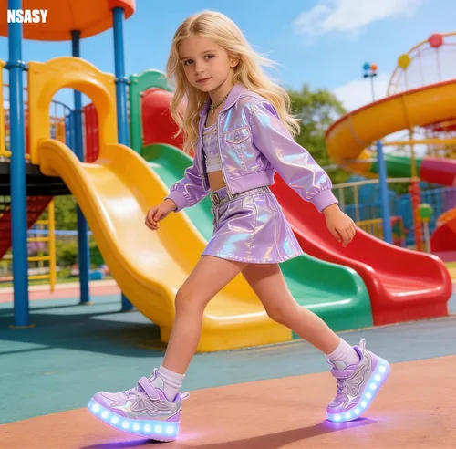 Vista 6 de Nsasy Zapatos de ruedas para niñas y niños con ruedas con luz LED, zapatos para niños