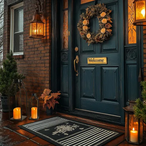 Vista 5 de Faroles de vela decorativos para interiores – Moderno farol de granja para decoración del hogar – 2 linternas de metal negro, velas parpadeantes