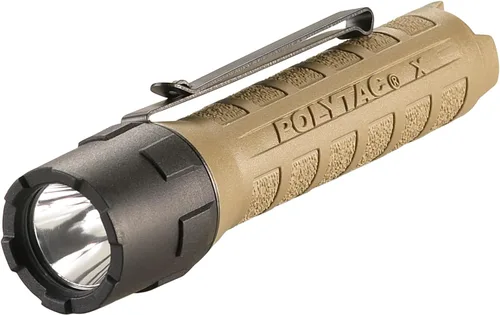 Vista 8 de Streamlight 88605 PolyTac X - Linterna táctica profesional multicombustible de 600 lúmenes, viene en una caja, estilo Coyote