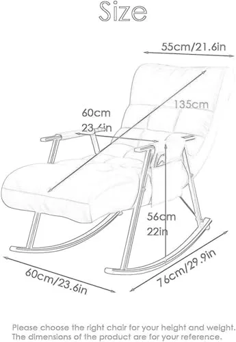 Vista 2 de Adjustable Reclining Rocking Chair with Soft Cushion Pocketed Design for Living Room and Bedroom Ergonomic Comfort and Support Perfect for