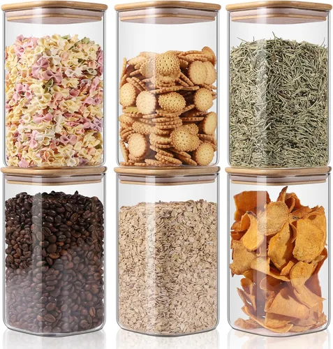 Vista 10 de YUNCANG Tarros de almacenamiento de vidrio, PAQUETE DE 2 - 108oz/3200ml Recipientes de almacenamiento de alimentos de vidrio transparente con tapa
